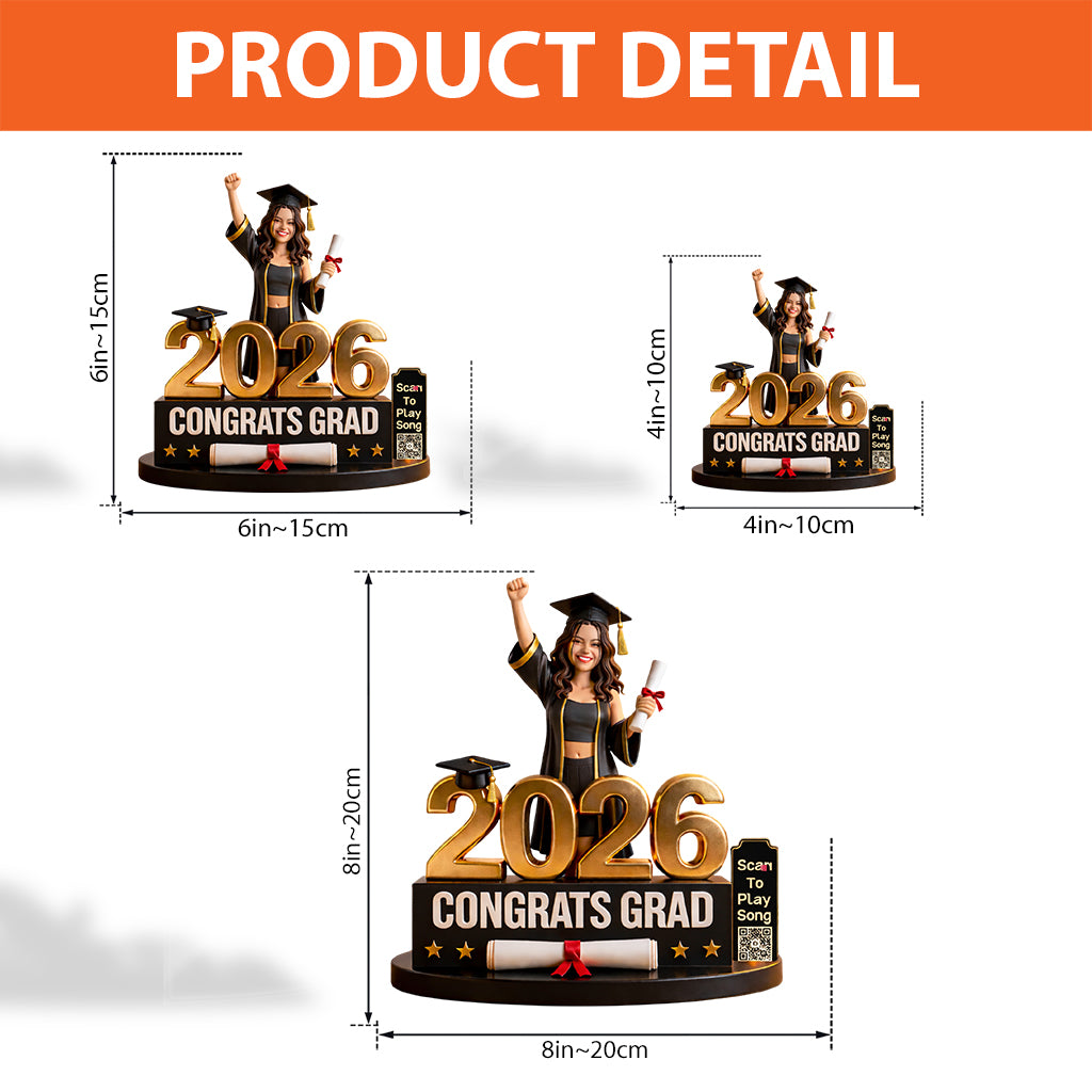 Personalize Song & Image, Graduation Gift - Personalized Graduation Custom Shaped Acrylic Plaque