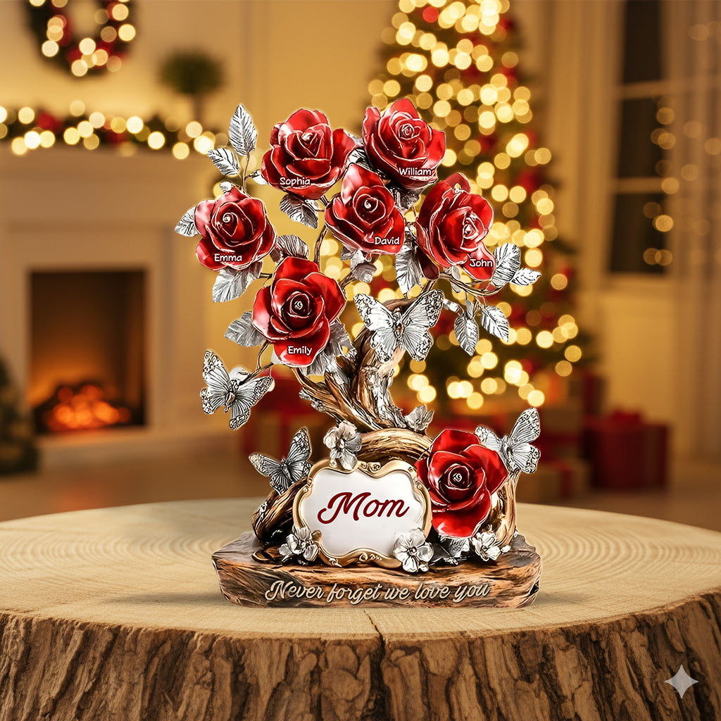 Floral Christmas Gift for Mom, Grandma – Personalized Custom Shaped Acrylic Plaque