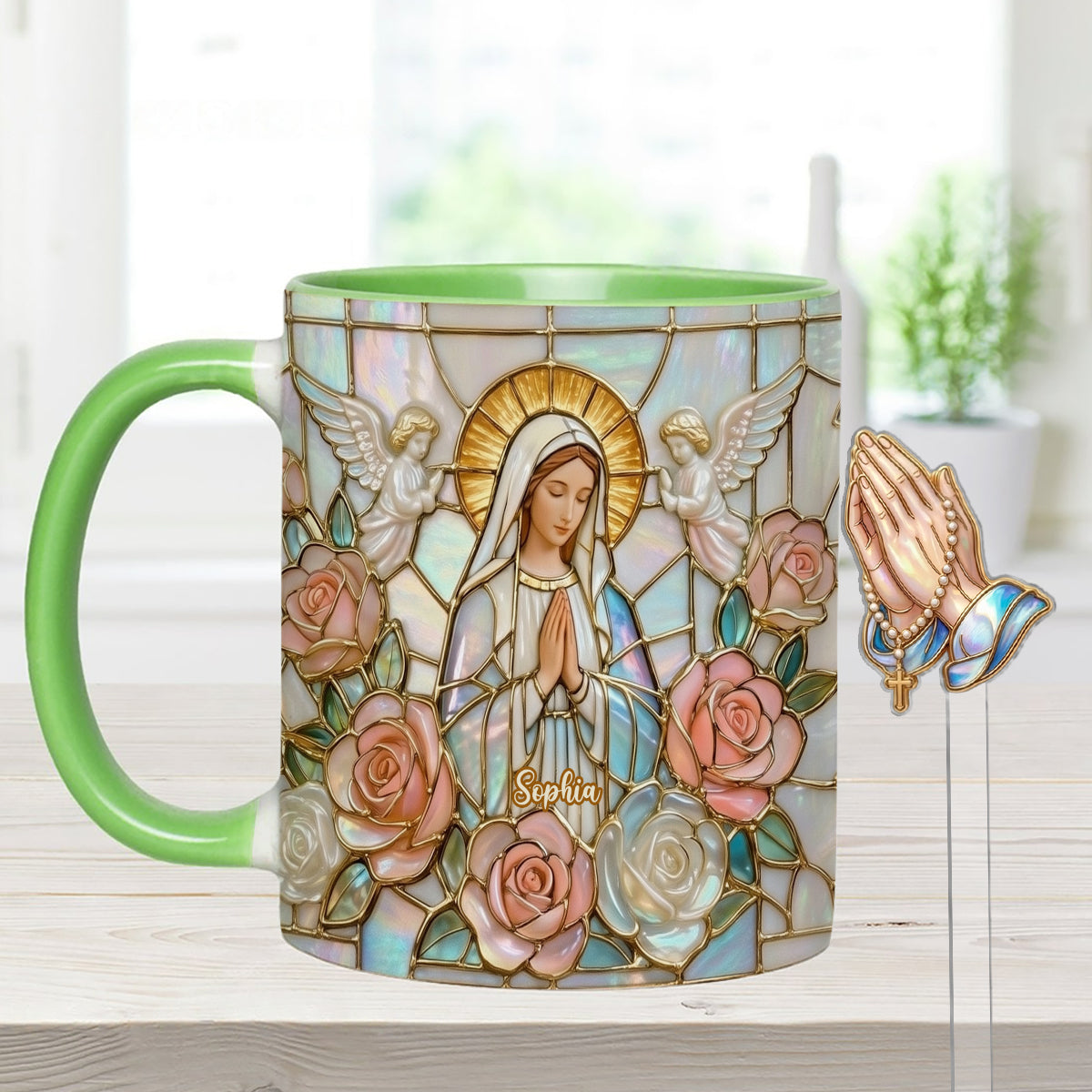 Croire - Mug personnalisé chrétien avec agitateurs en acrylique