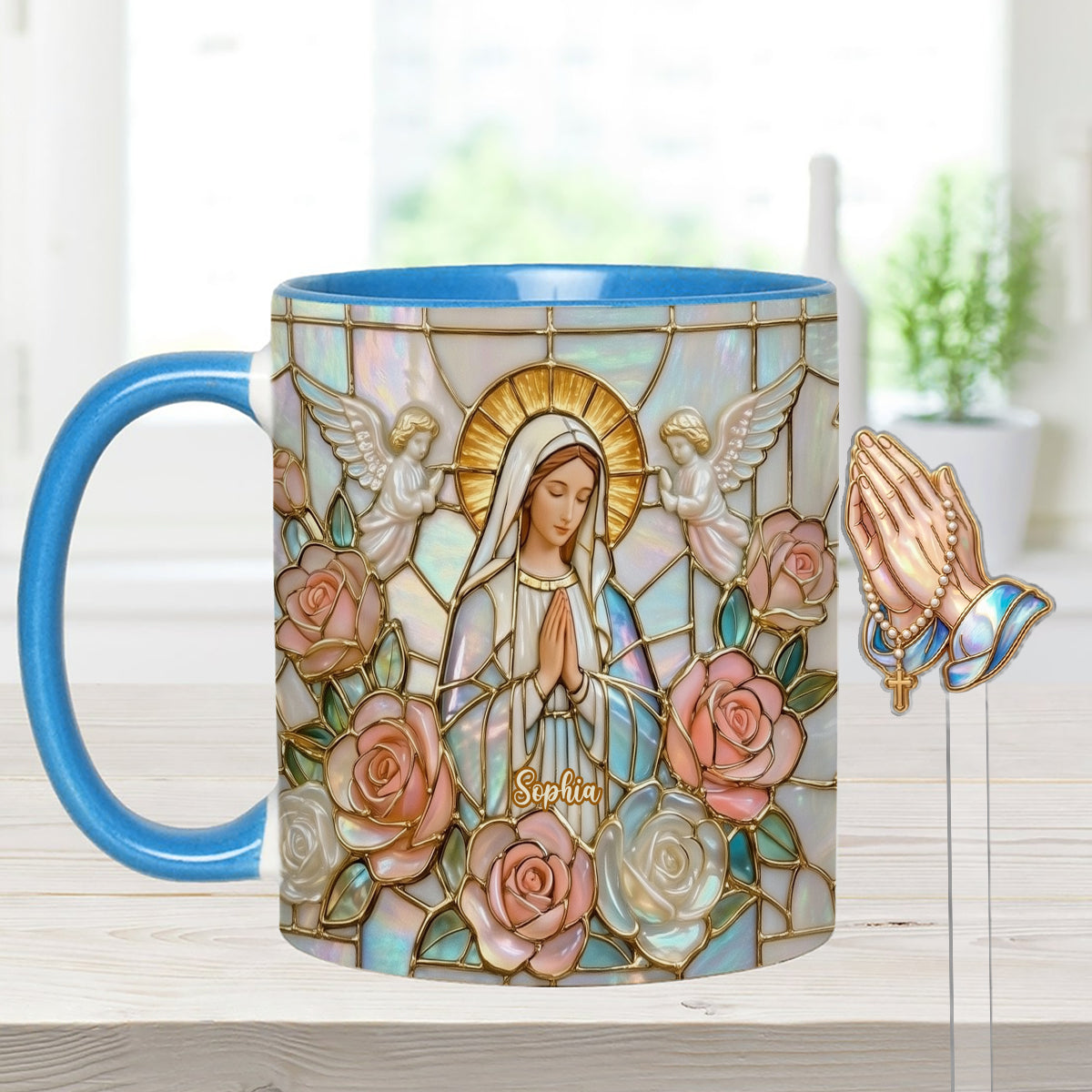 Croire - Mug personnalisé chrétien avec agitateurs en acrylique