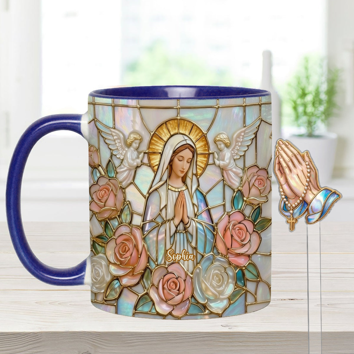 Croire - Mug personnalisé chrétien avec agitateurs en acrylique