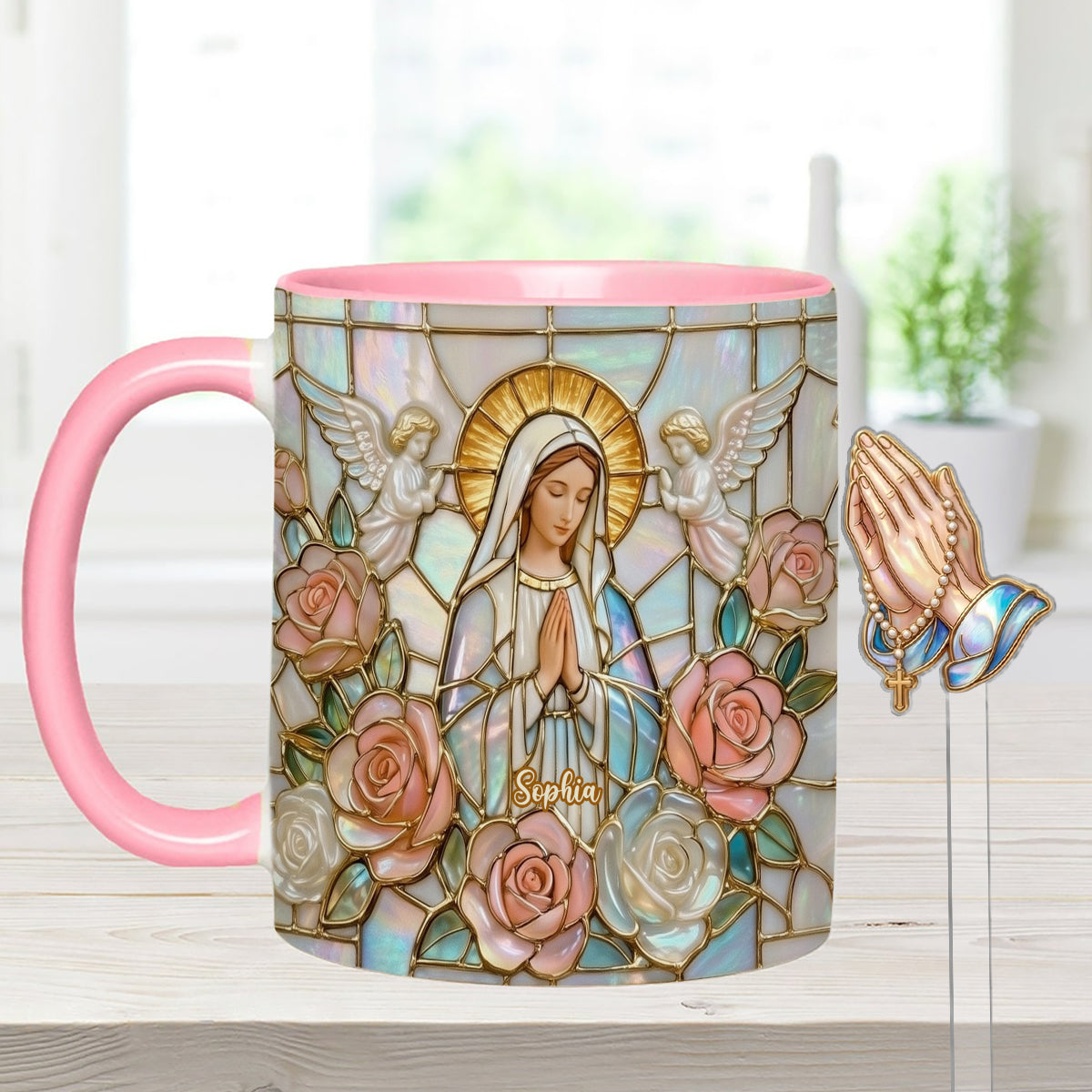 Croire - Mug personnalisé chrétien avec agitateurs en acrylique
