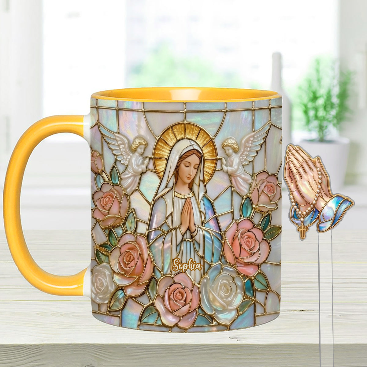 Croire - Mug personnalisé chrétien avec agitateurs en acrylique