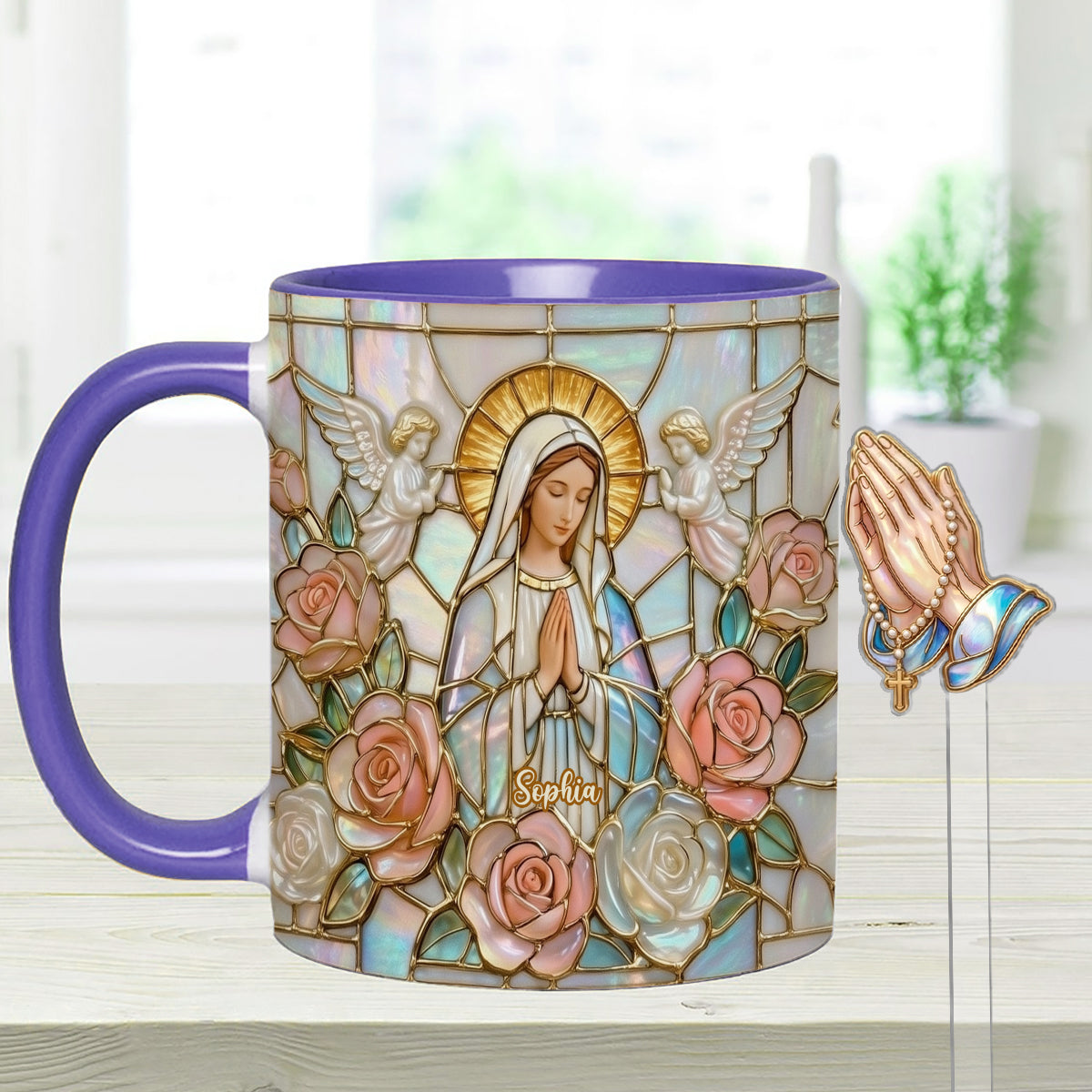 Croire - Mug personnalisé chrétien avec agitateurs en acrylique