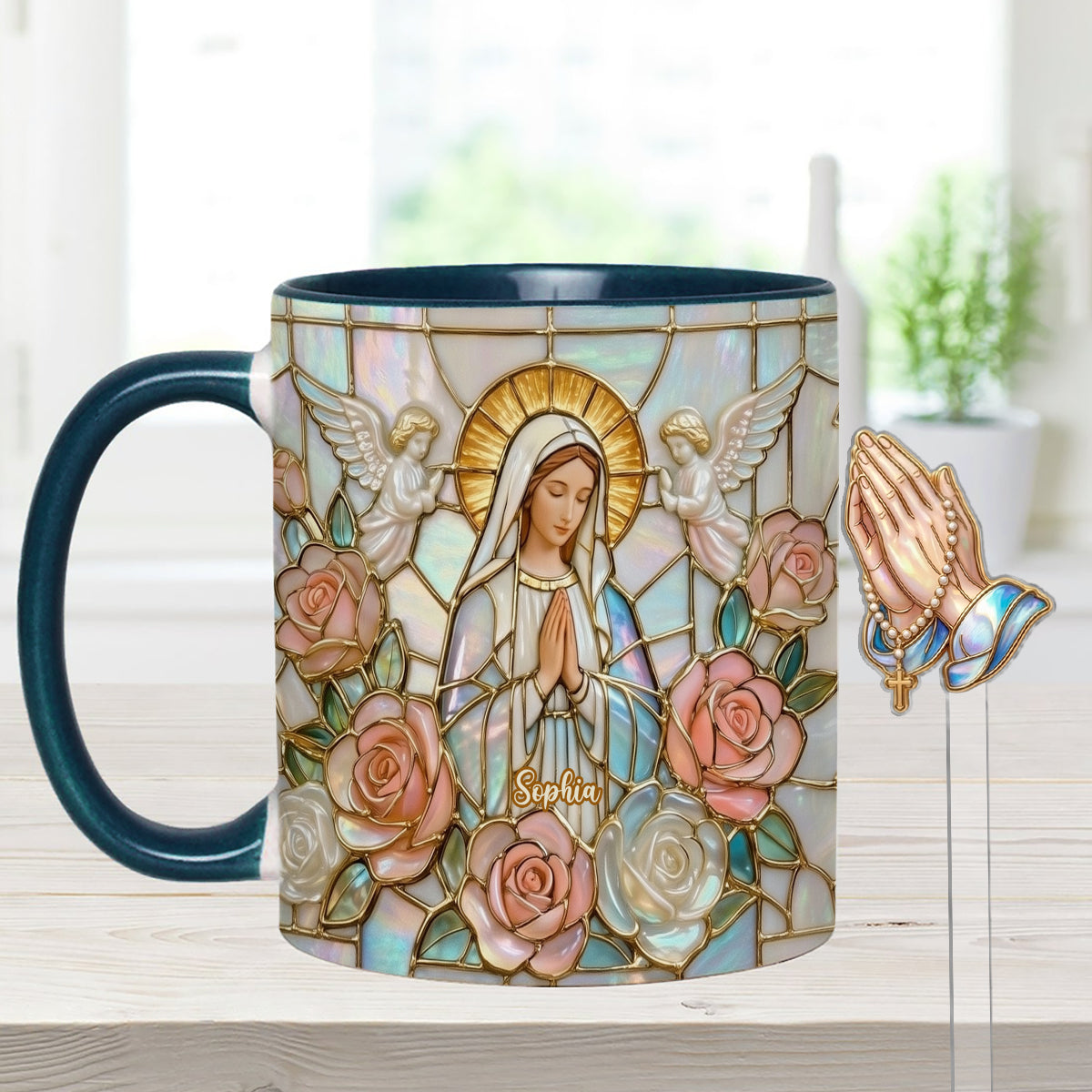 Croire - Mug personnalisé chrétien avec agitateurs en acrylique