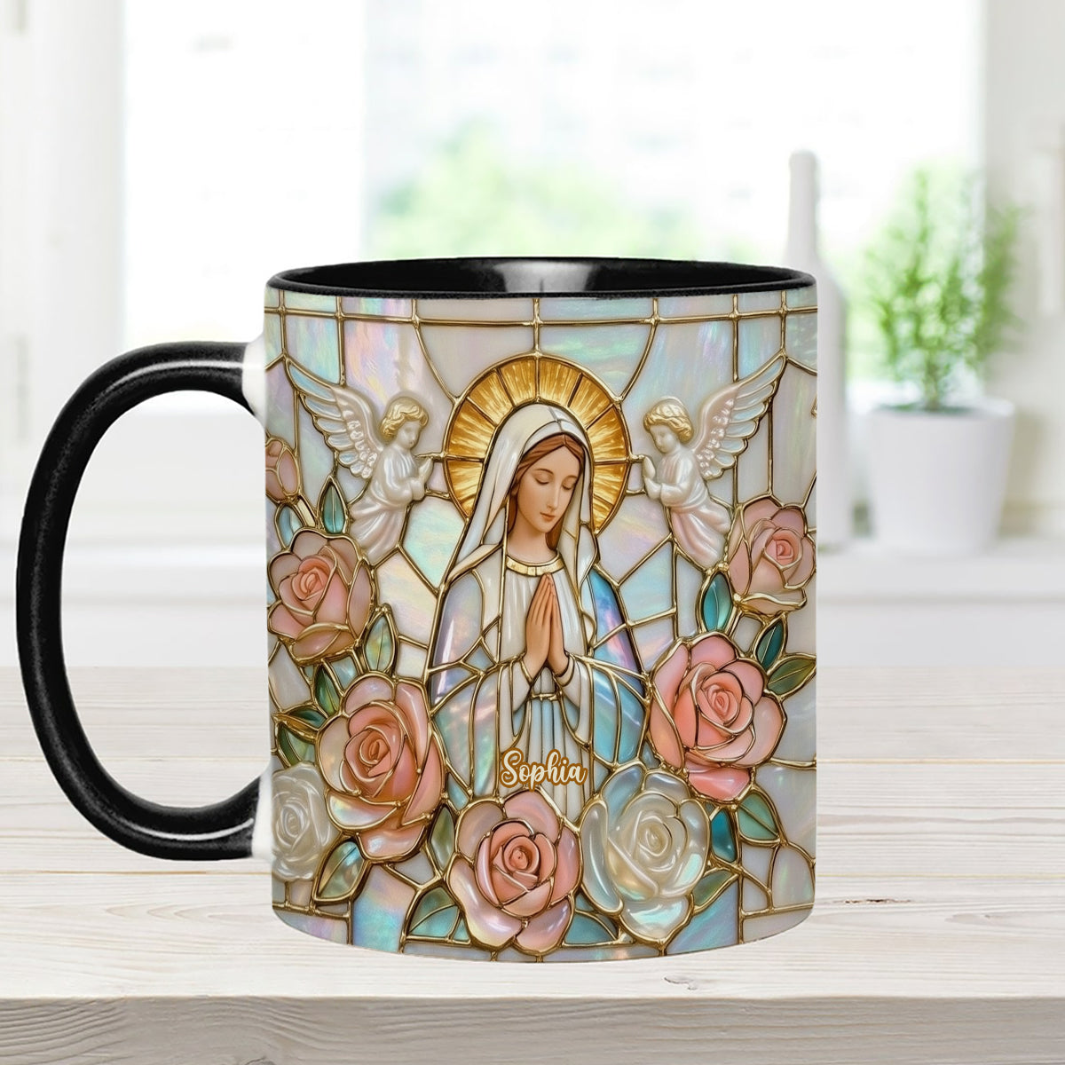 Croire - Mug personnalisé chrétien avec agitateurs en acrylique