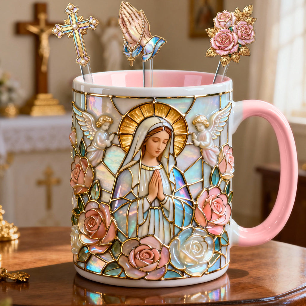 Croire - Mug personnalisé chrétien avec agitateurs en acrylique