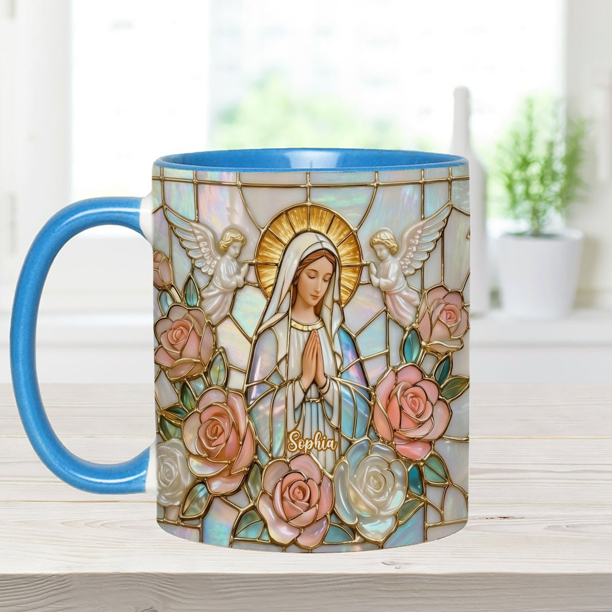 Croire - Mug personnalisé chrétien avec agitateurs en acrylique