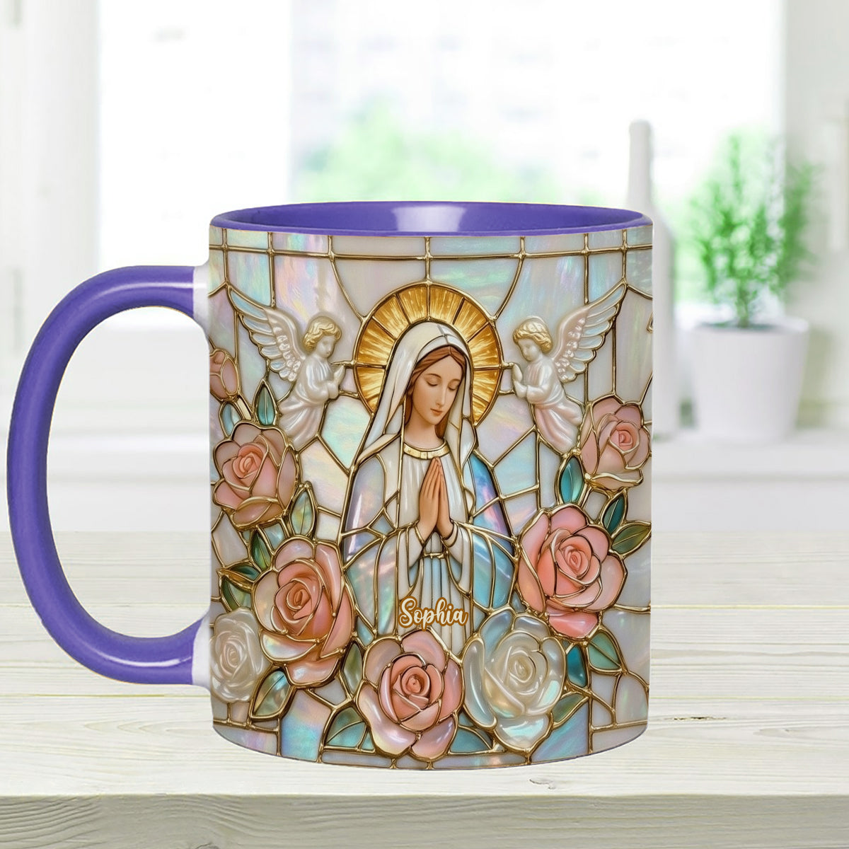 Croire - Mug personnalisé chrétien avec agitateurs en acrylique