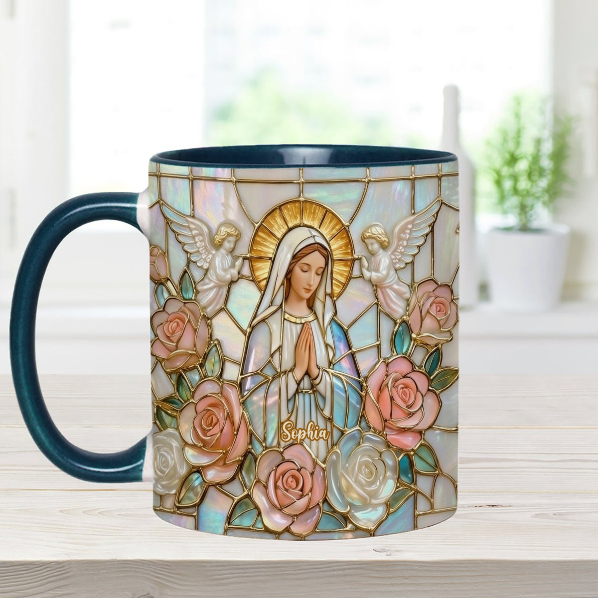 Croire - Mug personnalisé chrétien avec agitateurs en acrylique