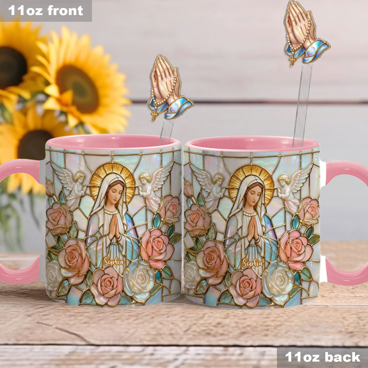 Croire - Mug personnalisé chrétien avec agitateurs en acrylique