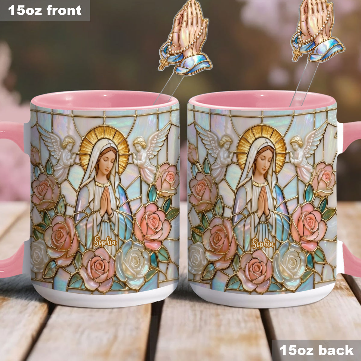 Croire - Mug personnalisé chrétien avec agitateurs en acrylique