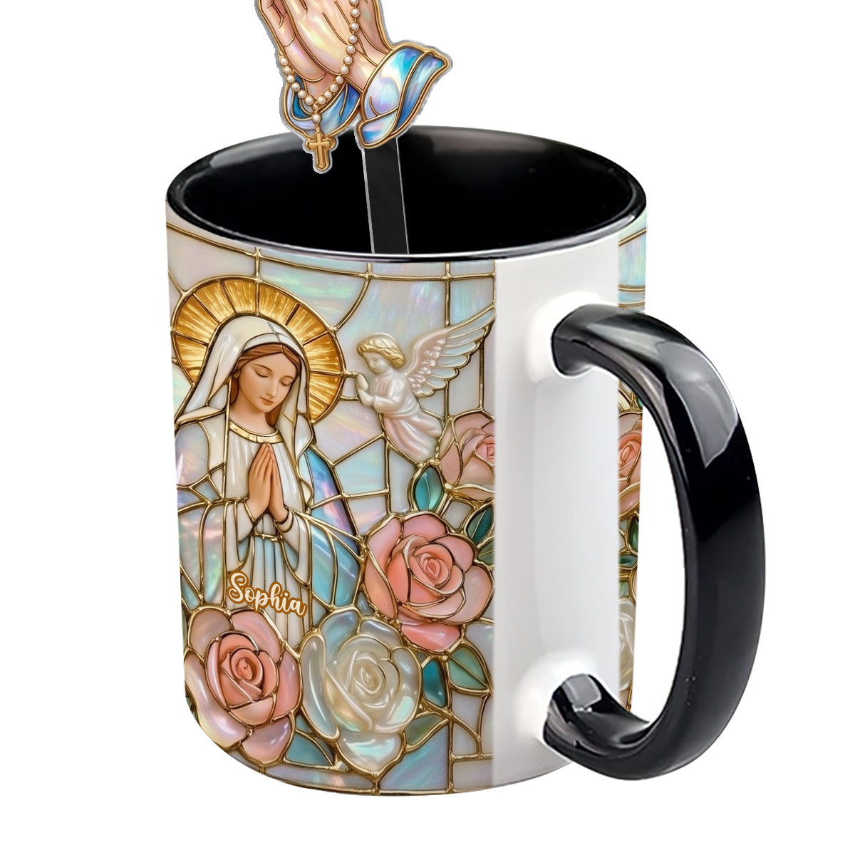 Croire - Mug personnalisé chrétien avec agitateurs en acrylique