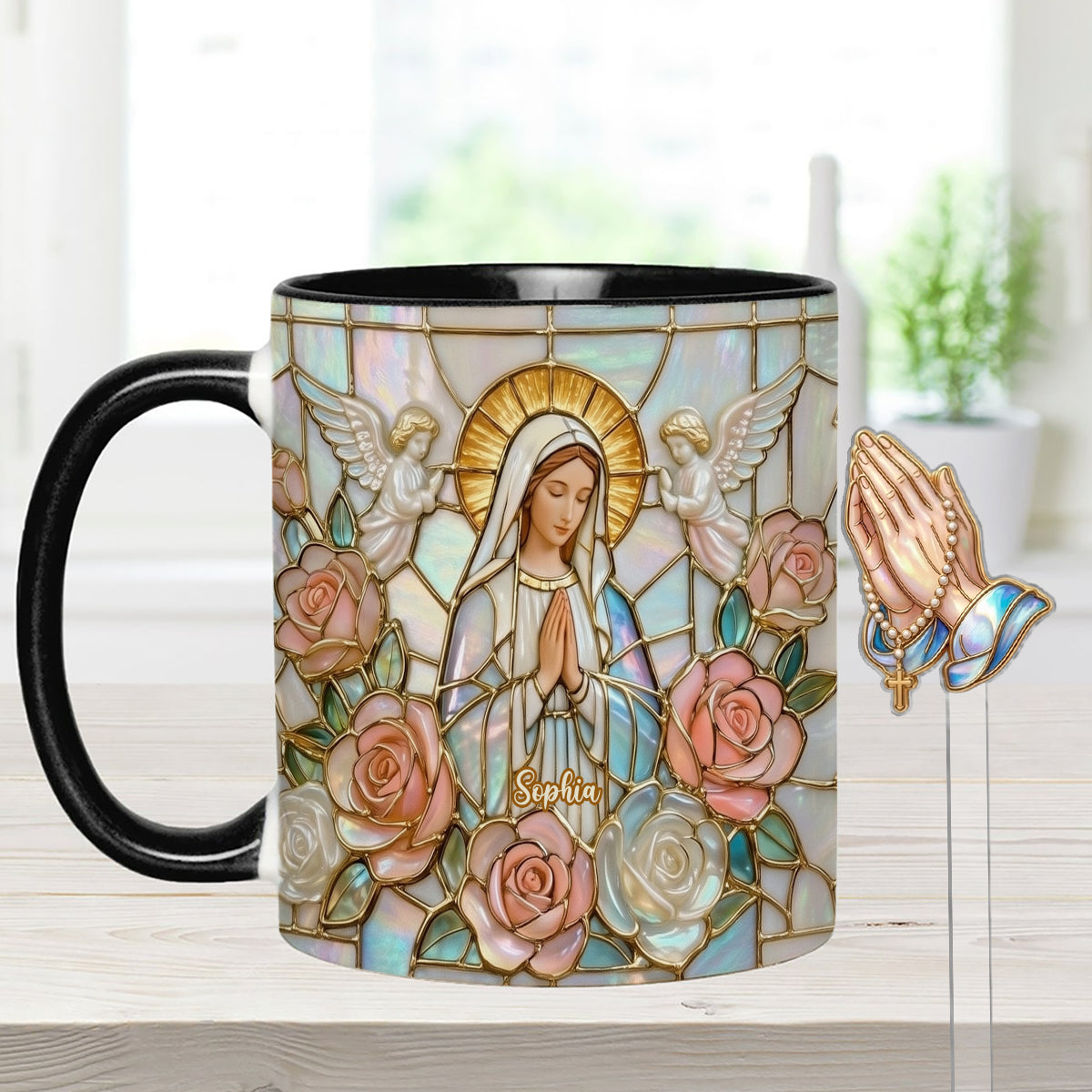 Croire - Mug personnalisé chrétien avec agitateurs en acrylique
