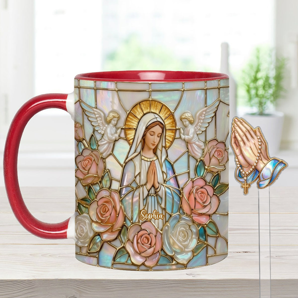 Croire - Mug personnalisé chrétien avec agitateurs en acrylique