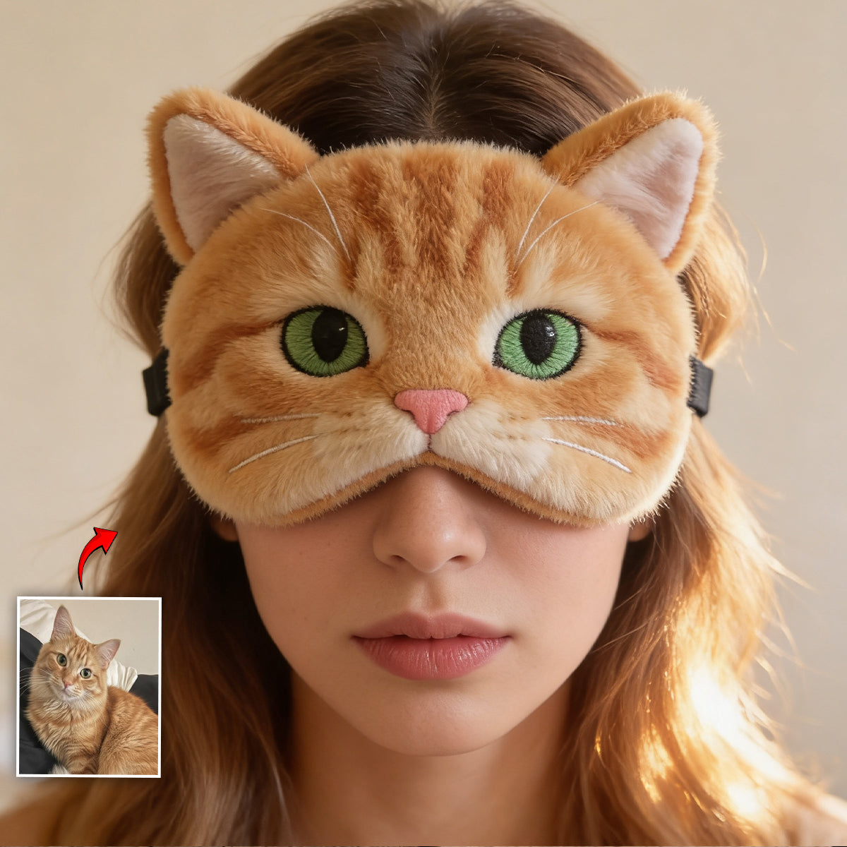 Happy Hours - Personalisierte Katzen-Kühl-Schlafmaske