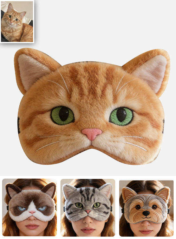 Happy Hours - Personalisierte Katzen-Kühl-Schlafmaske