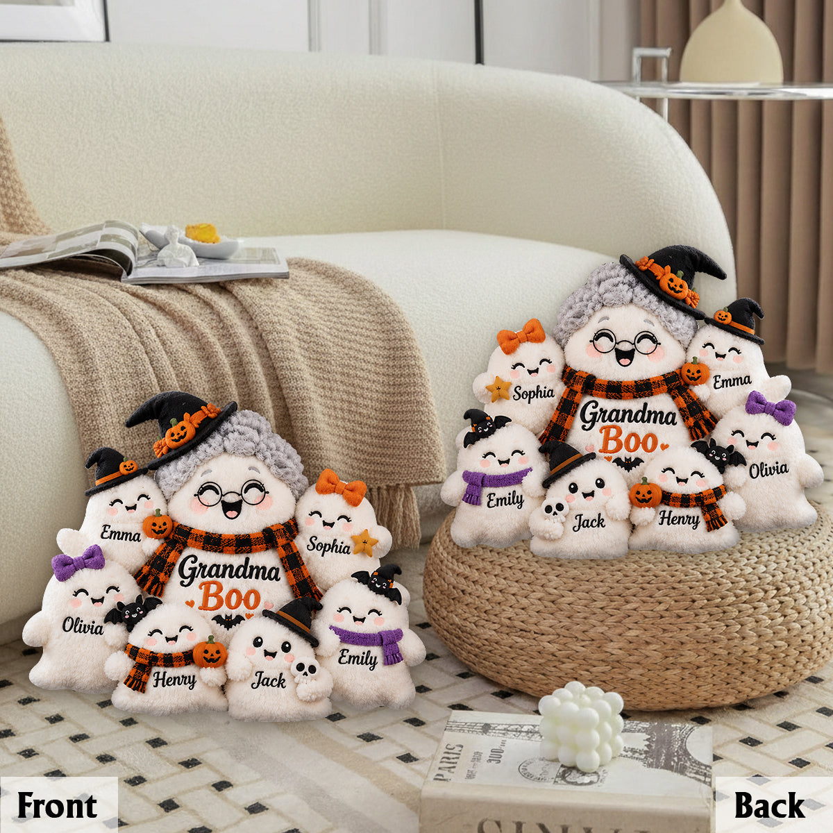 Grandma's Little Boo Crew - Personalized Grandma Premium Faux Fur Pillow