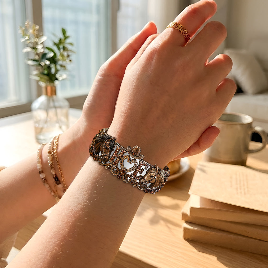 Ewige Liebe Initialen Paar Geschenk - Personalisierte Pferdearmband