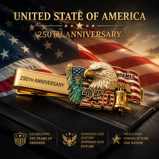 Geschenke zum 250. Jubiläum Amerikas - Personalisierte Krawattennadel zum Unabhängigkeitstag/4. Juli