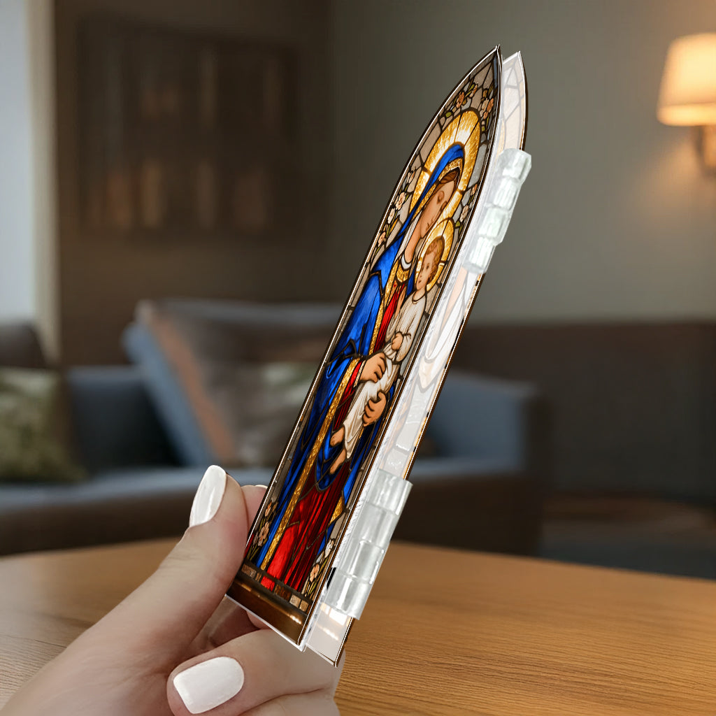 Jungfrau Maria und Jesus Christus – Personalisiertes christliches Acryl-Diptychon