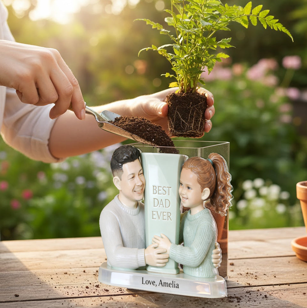 Vatertags-Planter - Geschenke für Papa, Opa - Personalisierter Acryltopf