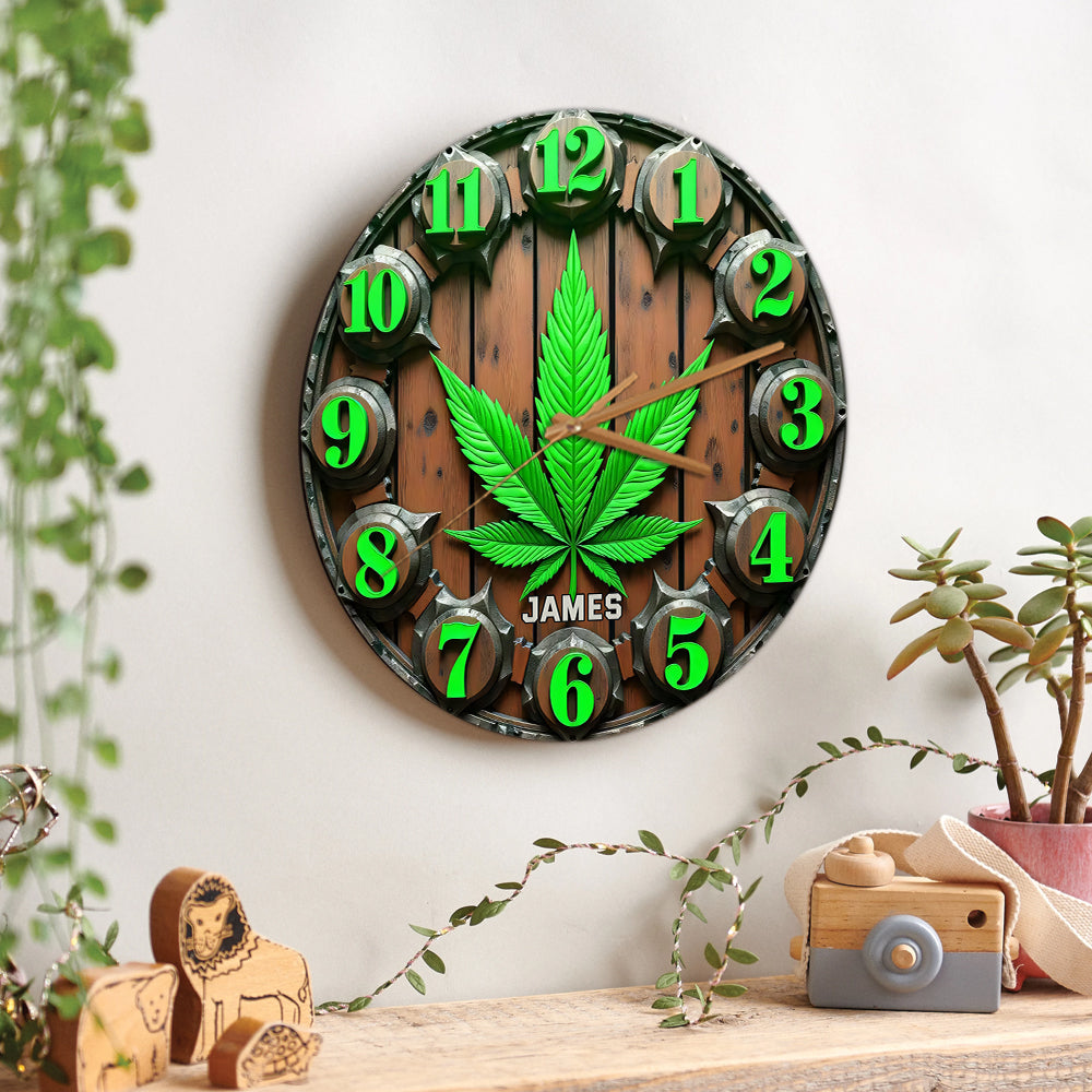Irgendwo ist 420 – Personalisierte Weed-Wanduhr