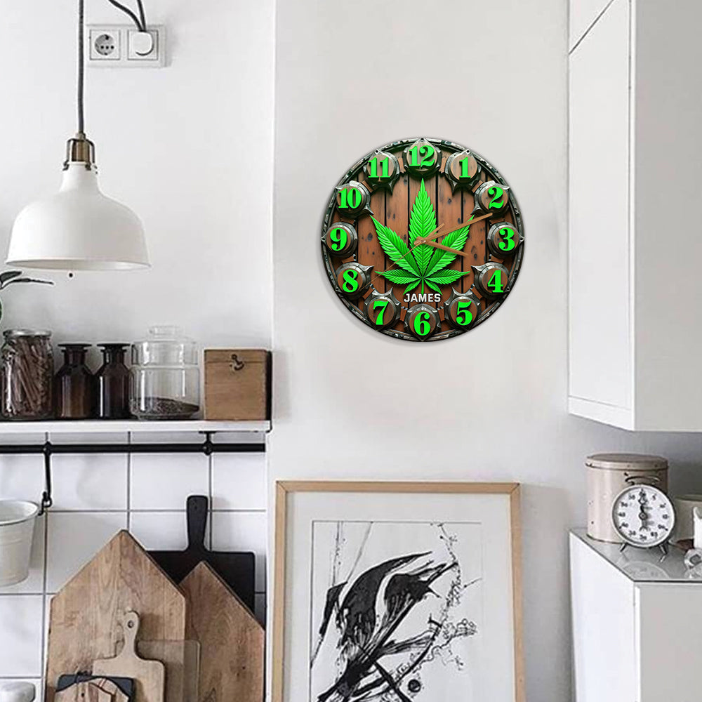 Irgendwo ist 420 – Personalisierte Weed-Wanduhr