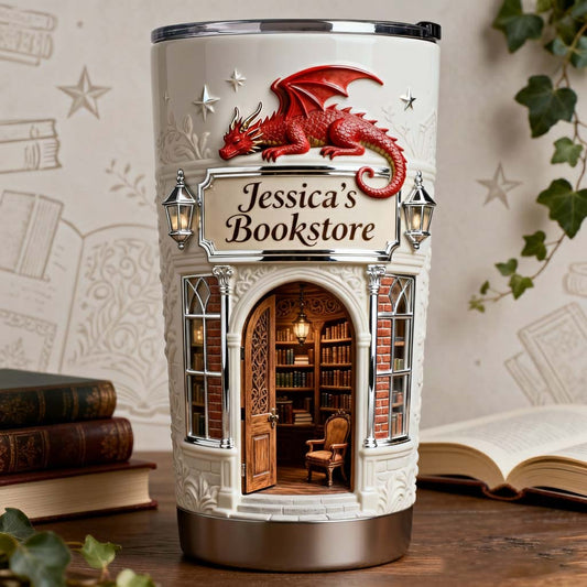 Dragon Bookstore – Personalisierter Buchbecher