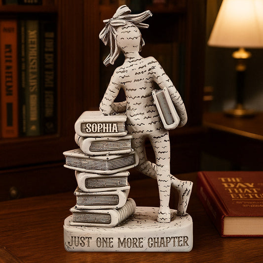 Just One More Chapter - Personalized Book Custom Shaped Wood Plaque
