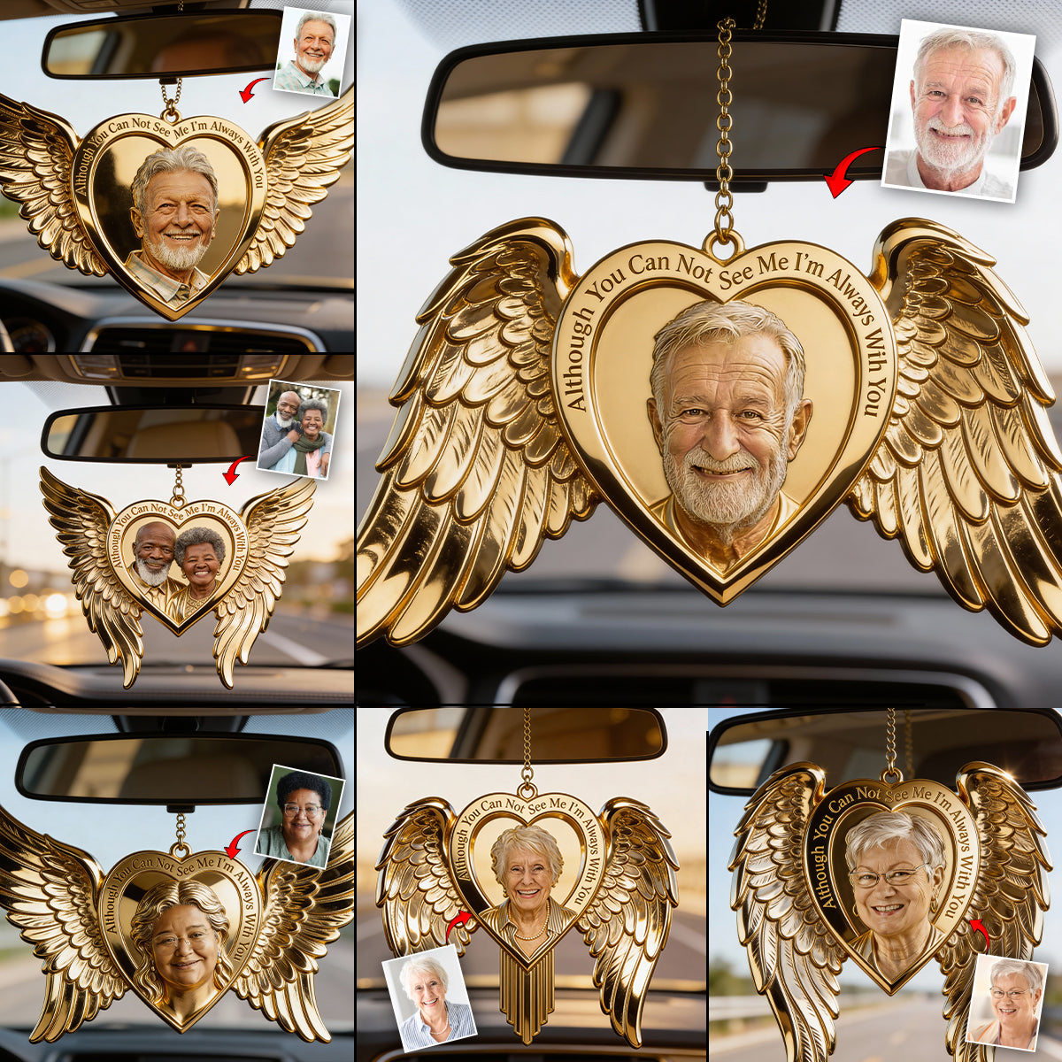 Erinnerungsgeschenk, Ich bin immer bei dir – Personalisierter Autoanhänger zur Erinnerung