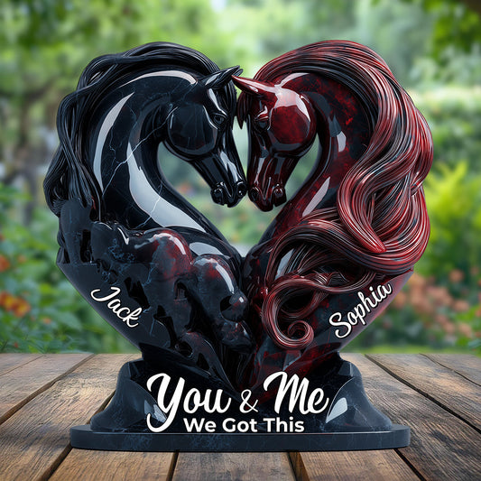 Toi et moi, on gère ! - Plaque acrylique personnalisée en forme de cheval