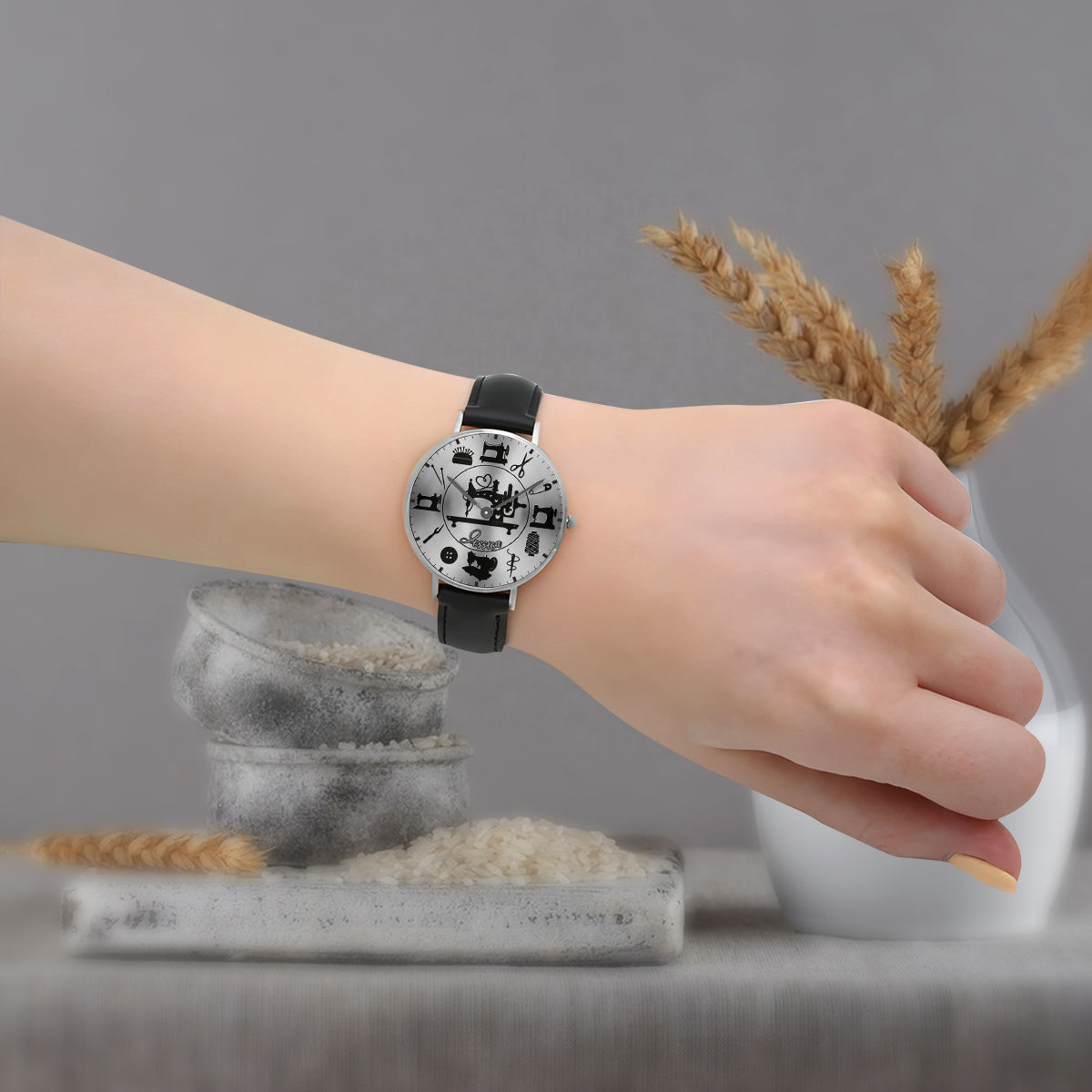 Cadeau idéal pour les passionnés de couture - Montre-bracelet de couture personnalisée