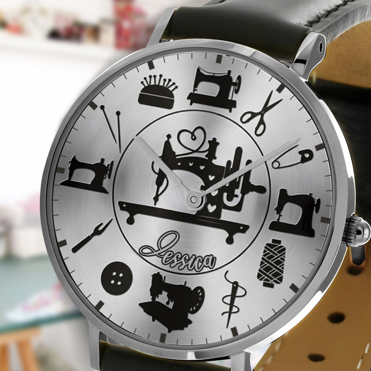 Cadeau idéal pour les passionnés de couture - Montre-bracelet de couture personnalisée