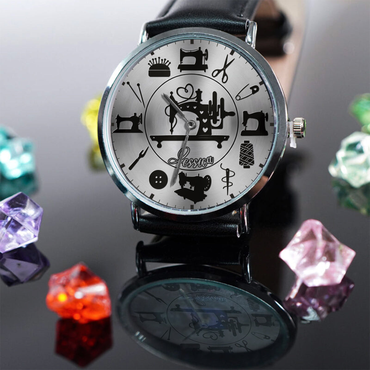Cadeau idéal pour les passionnés de couture - Montre-bracelet de couture personnalisée