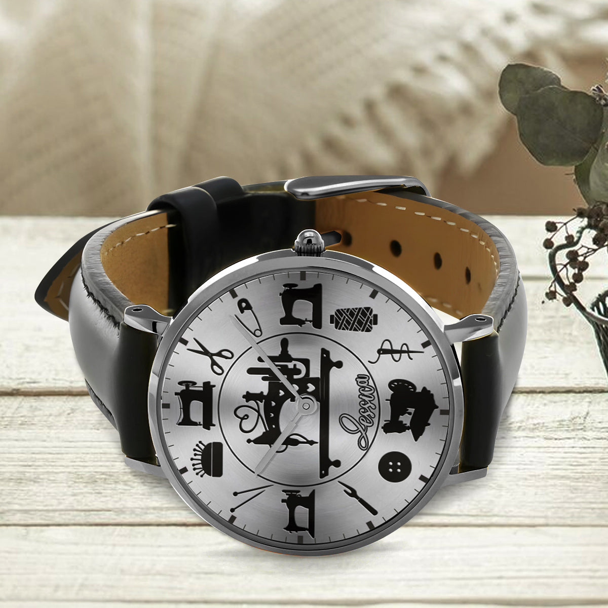 Cadeau idéal pour les passionnés de couture - Montre-bracelet de couture personnalisée