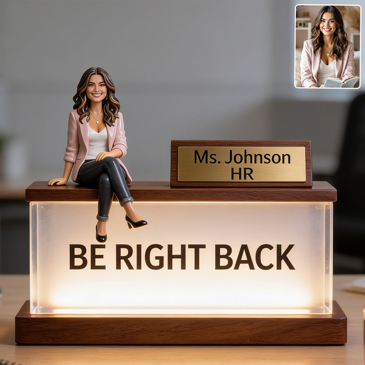 Desk Sign - Personalized Colleague Acrylic LED Night Light
