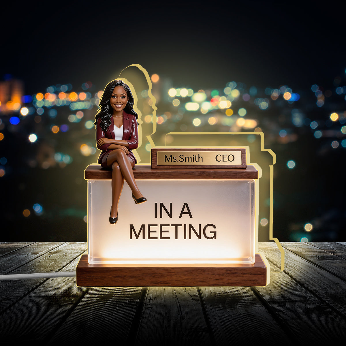Desk Sign - Personalized Colleague Acrylic LED Night Light