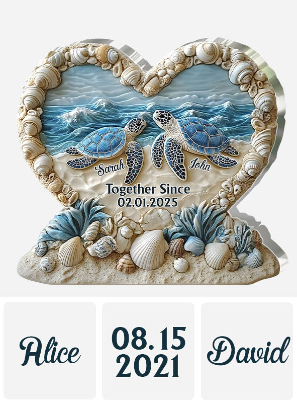 Forever By The Sea - Personalized Couple Custom Shaped Acrylic Plaque