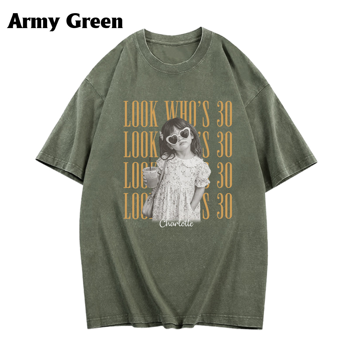 Birthday Gift - Personalized Birthday Washed T-Shirt