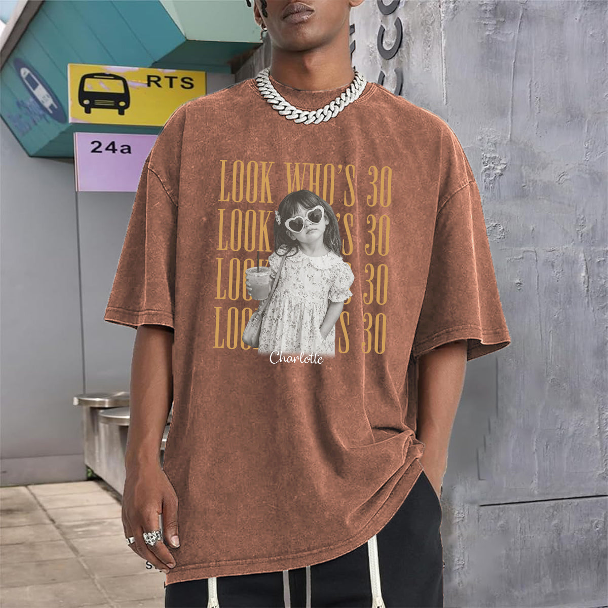 Birthday Gift - Personalized Birthday Washed T-Shirt