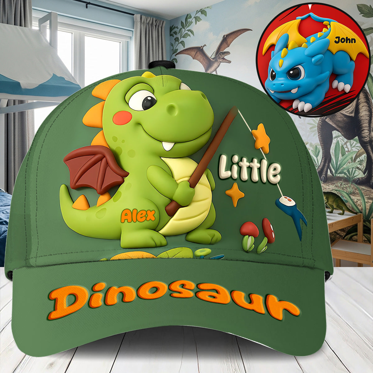 Cadeau mignon pour enfants sur le thème des dinosaures - Casquette classique personnalisée pour enfant