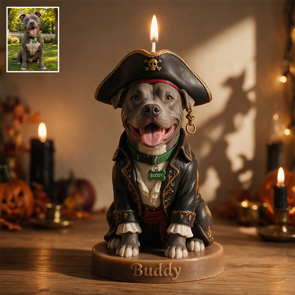 Magic Flame - Personalized Dog Custom Shape Wooden Candle Holder