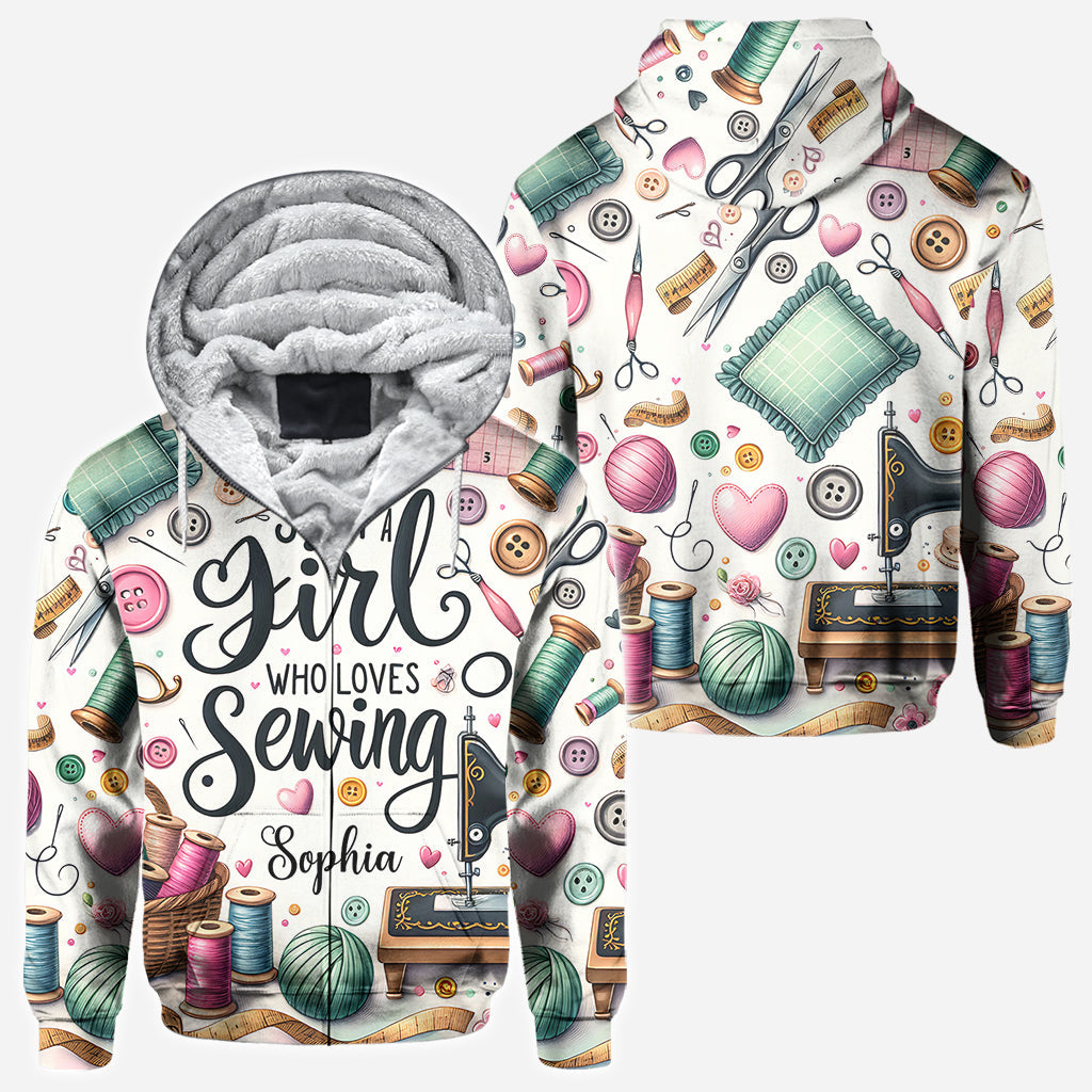 Une fille qui adore coudre - T-shirt personnalisé avec couture intégrale