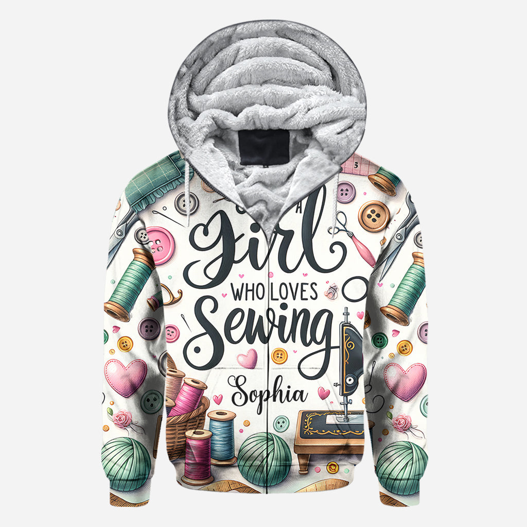 Une fille qui adore coudre - T-shirt personnalisé avec couture intégrale