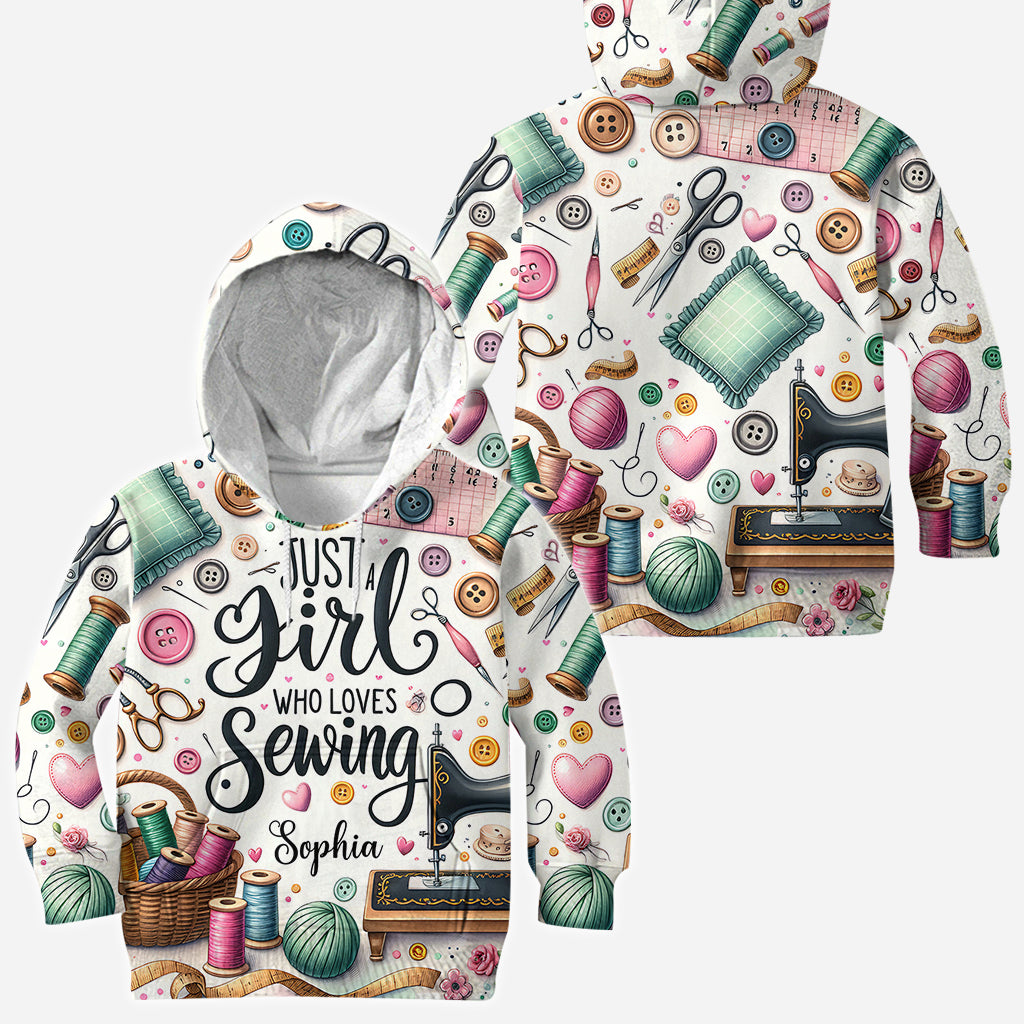 Une fille qui adore coudre - T-shirt personnalisé avec couture intégrale