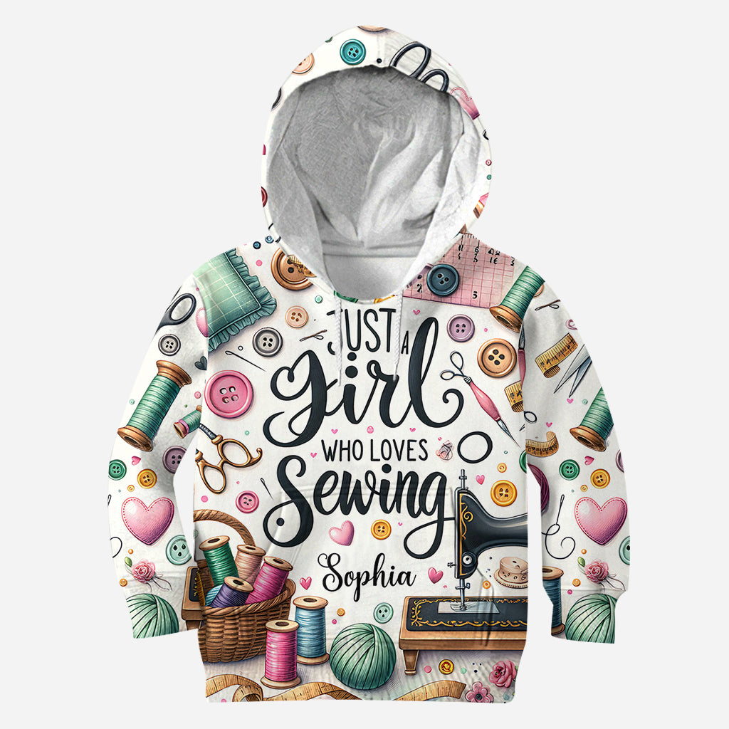 Une fille qui adore coudre - T-shirt personnalisé avec couture intégrale