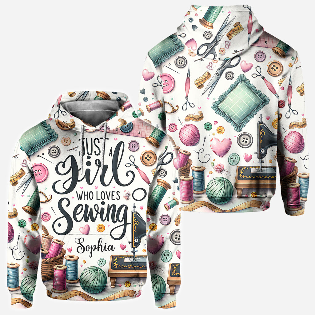 Une fille qui adore coudre - T-shirt personnalisé avec couture intégrale