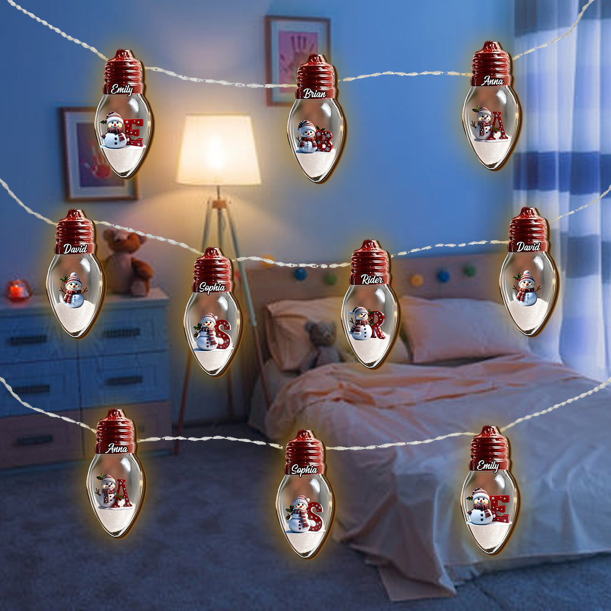 Frohe Weihnachten 2025 – Personalisierte Lichterkette für die ganze Familie