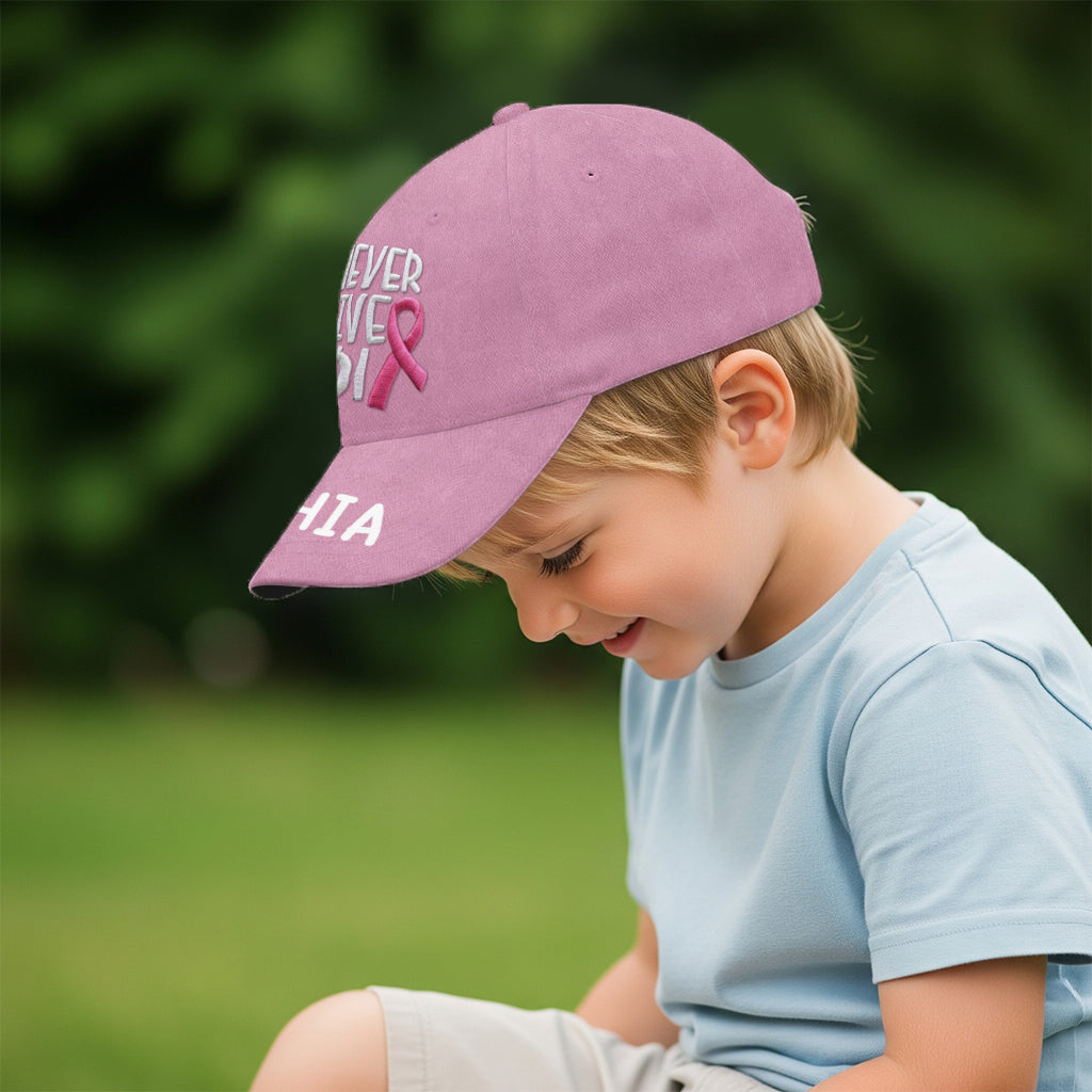 N'abandonnez jamais - Casquette classique personnalisée pour la sensibilisation au cancer du sein